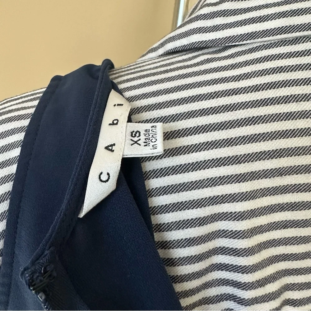 CAbi 303 French Navy Jumpsuit Drawstring Pocket Sleeveless Zipper Women's XS - Picture 9 of 10